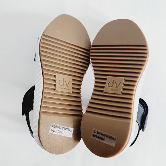 Dolce Vita Black and White Platform Sandals - Picture 6 of 8